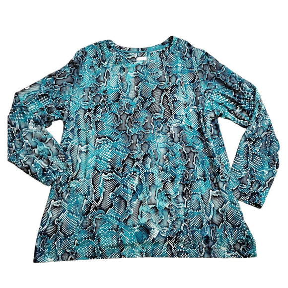 Chico's Athletic Performance Top Snakeskin Print Sz 3/XL - Picture 1 of 5
